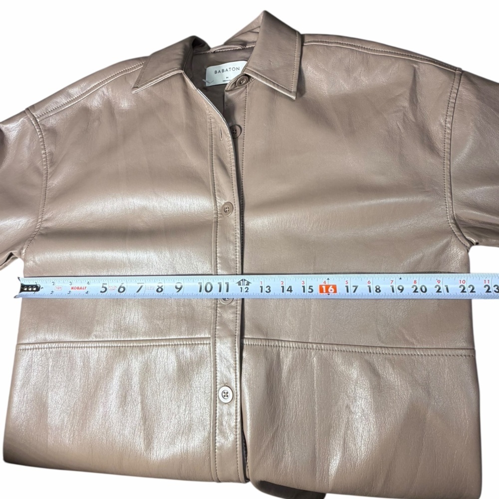Aritzia Babaton Medium Faux Leather Pelli Shirt Jacket new without tags - Picture 12 of 16